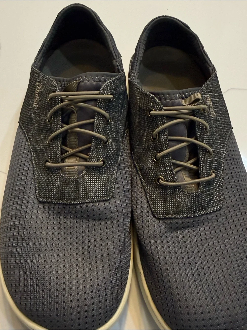 OluKai Nohea Moku Mens Sneaker Shoes Dark Gray Textile Lace Up Comfort Size M8.5